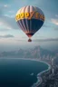 Placeholder: Mystical, Desert, Fantasy, City, Beach, Ocean, Modern, Metropolis, Oceanside, Oriental a Goodyear ballon is hovering above