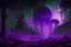 Placeholder: Intact & Functional Sci-fi Colony, Alien Planet Corrupted Forest, Dense Purple Fog, Dead Soil, Broken Roads ,Black Night Sky, Stars, Space, Distant Planets