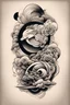 Placeholder: Create a captivating modern 2d Japanese tattoo design for print , using the elegant influences of japan art style, for print, dynamic elements from fashion and design, and bold Japanese art aesthetics, framing centered in the center, distanced from the edges of the paper perimeter, perfect anatomy, bauhaus, Divine Proportion,