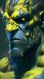 Placeholder: A Na'vi Ogre warrior with large yellow eyes, warrior painted skin, starring at the viewer, 8k resolution concept art portrait by Greg Rutkowski, Artgerm, WLOP, Alphonse Mucha dynamic lighting hyperdetailed intricately detailed Splash art trending on Artstation Unreal Engine 5 volumetric lighting, by Hajime Isayama