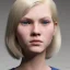 Placeholder: 16 years old women, named Gretchen Marie Bernath - light-blonde hair, round blue eyes, medium cold skin tone, defined jawline and cheek bones, full eyebrows, short, curvy, natural, mature, warrior, hard worker, strong, muscular, enduring, cocky, caring, dramatic, confident