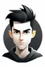 Placeholder: Design gaming yuong man with silver dark hair and bright white eyes avatar logo