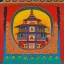 Placeholder: spiritual chakra consciousness of Indian temple architecture in Tibetian painting style surrounded by mystical creatures