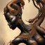 Placeholder: sango fantasy, fantasy magic, intricate, sharp focus, illustration, highly detailed, digital painting, concept art, matte, masterpiece head sexy lady body black African beauty space lady black leopard skin one head African afro moon