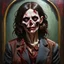 Placeholder: Chris Dunn Style, ungrateful caustic lady in decay, Zombie drama, surreal, stylish, oil painting