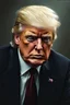 Placeholder: Portrait of Donald trump, half cyborg