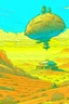 Placeholder: moebius style spacecraft in landscape