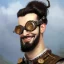 Placeholder: a _ fantasy _ style _ portrait _ painting _ of white male black hair short head silly smile beard round face steampunk goggles castle rpg dnd oil _ painting _ unreal _ 5 _ daz. _ rpg _ portrait _ extremely _ detailed _ artgerm _ greg _ rutkowski _ greg