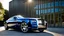 Placeholder: A sleek (((a fusion of challenger and rolls royce))), its glossy shell reflecting the (((bright sun))), cutting through a (((clear bright blue morning sky)))