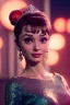 Placeholder: Audrey Hepburn Princess Peach, closed eyes, rtx, reflection, 8k, glow, winning photography, caustics