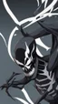 Placeholder: A close picture to Mix between Skeleton and venom symbiote in solo leveling shadow art style