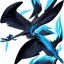 Placeholder: wings of fire book series icewing nightwing hybrid with no wings and black diamond pattern down the spine