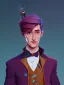 Placeholder: Portrait of a 30 year old strange gay wizard like Mary Poppins