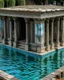 Placeholder: A water submerged temple in ancient Roman mosaics