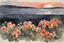 Placeholder: Night, rocks, flowers, mountains, winslow homer watercolor paintings