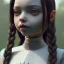 Placeholder: Jenna ortega as Wednesday addams, wednesday costume, hyper detail, octane render, unreal engine 5, photorealistic, 8k resulation