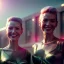 Placeholder: Ultra Realistic scene, retro futuristic style, 1960 fashion sci-fi. 2 Women, smile, happy. highly detailed, concept art, unreal engine 5, ray tracing, RTX, lumen lighting, ultra detail, volumetric lighting, 3d, finely drawn, high definition, high resolution.