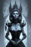 Placeholder: Sophia Loren as evil queen in black leather, cleavage, angry, stern look. character design by cory loftis, fenghua zhong, ryohei hase, ismail inceoglu and ruan jia. unreal engine 5, artistic lighting, highly detailed, photorealistic, fantasy