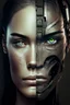 Placeholder: a face depicting half woman and half cyborg