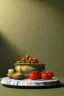 Placeholder: renaissance style still life composite, dish of Raviolis with natural tomato, albahaca, olives, olive oil. moisture, art, natural, ornaments, ceramic, marble, high kitchen, smooth, god rays, unreal engine 5, ray tracing, RTX, lumen lighting, ultra detail, volumetric lighting, 3d.