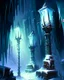 Placeholder: ice dungeon with lamp posts fantasy rpg art painterly