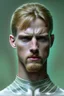 Placeholder: photorealistic white male handsome, hyperdetailed painting, luminism, Bar lighting, complex, dark green miltary armor, 4k resolution concept art, Artgerm, WLOP, Alphonse Mucha, 3d render, octane render, intricately detailed, cinematic, awesome full color, hand drawn, dark, gritty, cinematic
