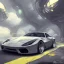 Placeholder: Ferrari blanche, dans un nuage de fleur, concept art, réaliste, synthwave