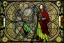 Placeholder: Thom Yorke stained glass, stained glass window,panel, lead caming, medieval