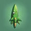 Placeholder: green rocket cartoon stylized