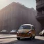 Placeholder: an old volkswagen car ultra realistic,concept, 4k ,on street,8k resolution, high-quality, fine-detail, parked in crowded city winter