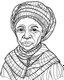 Placeholder: Harriet Tubman, b&w line art style fashion, preppy style, simple line art, one line, line art, line drawing style, white background, picture, coloring book style on white background, well composed, clean coloring book page, No dither, no gradient, strong outline, No fill, No solids, vector illustration, –ar 9:11 –v 5