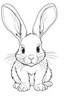 Placeholder: coloring page for kids, rabbit, cartoon style, thick outline, low details, no shading, no color