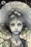 Placeholder: pencil and charcoal sketch of a cute happy little dandelion fairy girl, Mucha inspired emotional nature ephemeral sculptures of Andy Goldsworthy, tiny human form, essence captured as if created by surrealist photographer Noel S Osvald rendered in bright ombre colors, mixed with influences by John Bauer and Tim Burton, faded dark grey background, minimalistic art, with details that reflect advanced rendering techniques that push the drawing's realism even further Modifiers: trending on Artstation