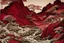 Placeholder: A dark reddish magenta molten mine with iron painted by Katsushika Hokusai