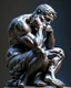 Placeholder: Human version of the sculpture the thinker 4k digital art