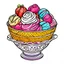 Placeholder: create a coloring book page of ice cream in a bowl , high contrast, easy to color, bold outline, white background