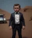 Placeholder: James bond toddler, full body, gun, car, dramatic lighting, hyper realistic