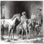 Placeholder: Fiacre with two horses in Vienna. Comic Art