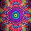 Placeholder: 3d Kaleidoscope recursive made of a metallic random color spheres turning many times likr Spirograph drawing Kaleidoscope Ruler Set creation