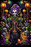 Placeholder: Centered, Ornate, Collectable Trading Card of Halloween Theme lisa frank pattern fantasy character portrait of Crisp Digital Art, holiday nutcracker by Aleksi Briclot, T-Shirt Design, Black Background in SNES arcade game, ultra realistic, wide angle, intricate details, retro Nintendo bitmap pixel art, highly detailed by peter mohrbacher, wayne barlowe, , hajime sorayama aaron horkey, gaston bussiere, craig mullins