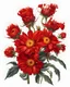 Placeholder: captivating bright red flower van gough mix on white background