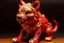 Placeholder: A red fire elemental hyena designed in Chinese paper art painted by Hashimoto Gahō