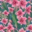 Placeholder: A highly detailed oil painting of intricate Amaryllis flowers, seamless pattern, Baroque