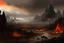 Placeholder: a realistic depiction of an ominous landscape of desolation and torment. Charred plains stretch endlessly, with jagged cliffs and rivers of molten lava carving through the barren terrain. The air is thick with acrid smoke, choking those unfortunate souls consigned to this infernal abyss. Demonic creatures prowl the scorched landscape, their twisted forms embodying cruelty and malice. Sinister fortresses loom in the distance
