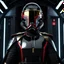 Placeholder: star wars bald male corellian pilot wearing pearlescent black and gunmetal grey First Order special forces heavy assault stealth commando armor and helmet with gold and red trim inside the jedi temple, hyperdetailed, dynamic lighting, hyperdetailed background, 8k resolution, volumetric lighting, light skin, fully symmetric details