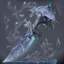 Placeholder: Upscale A Zweihander, the blade is made up of glimmering ice, it's hilt is crafted from swirling vines, leading to a vibrant rose crystal at the pommel, with a black background behind it. Zoomed out, HD