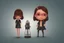 Placeholder: Girl toon 3d character silhouette with creative trophy with his hand like winner stand on stage
