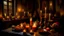 Placeholder: Mediaeval banquet, night, oil lamps, candles, award-winning colour photograph