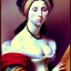 Placeholder: watercolor Portrait of a woman beautiful voluptous 17th century by Jean Auguste Dominique Ingres 8k