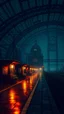 Placeholder: Si-Fi, an airport under, intricate historical moody , eerie grimdark ambiance, speculative fiction art. Bokeh